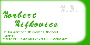 norbert mifkovics business card